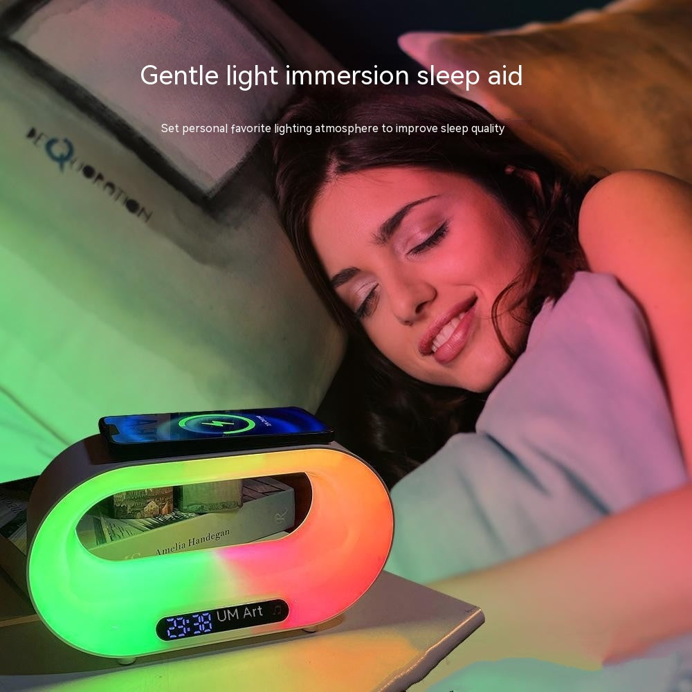 🌙✨ Smart LED Éjjeli Lámpa 3 az 1-ben – Vezeték nélküli Töltő + Ébresztőóra + RGB Hangulatfény