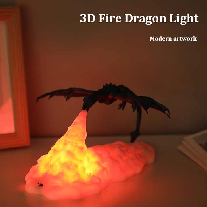 🐉🔥 NNEDSZ Red Fire Dragon 3D LED Éjjeli Lámpa – Lángoló Sárkány Otthonodban!